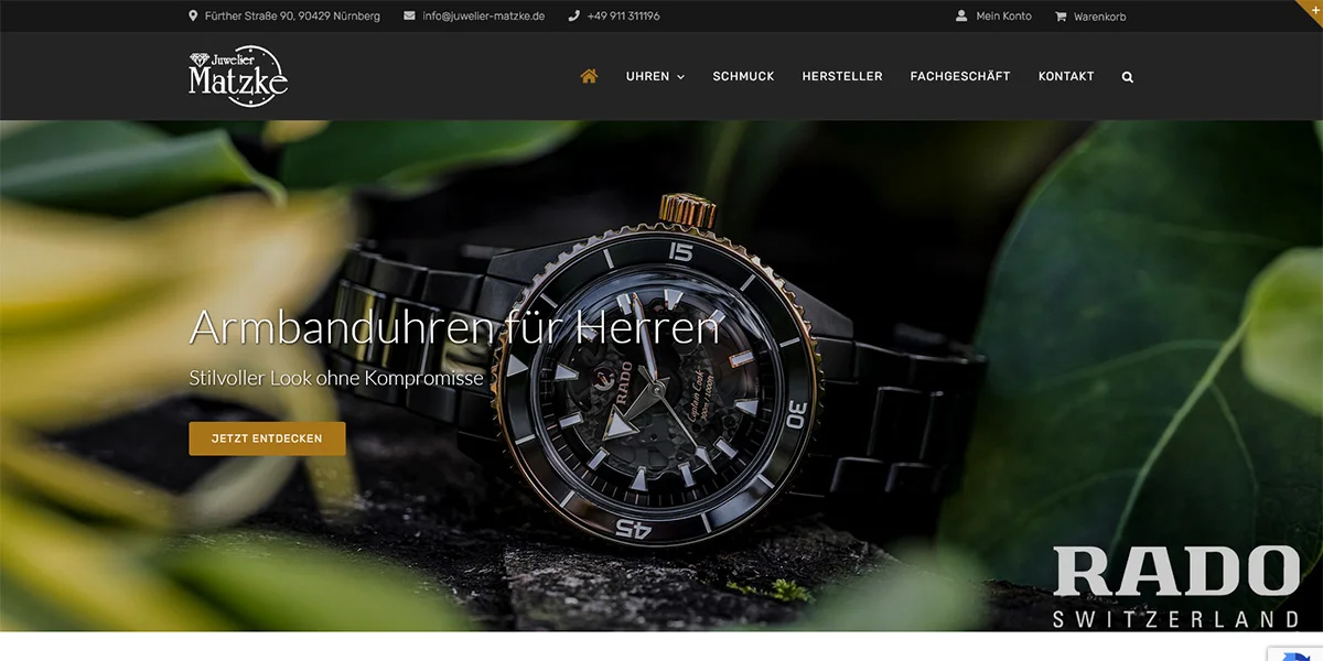 Juwelier Matzke – Screenshot Desktop Onlineshop Juwelier Matzke