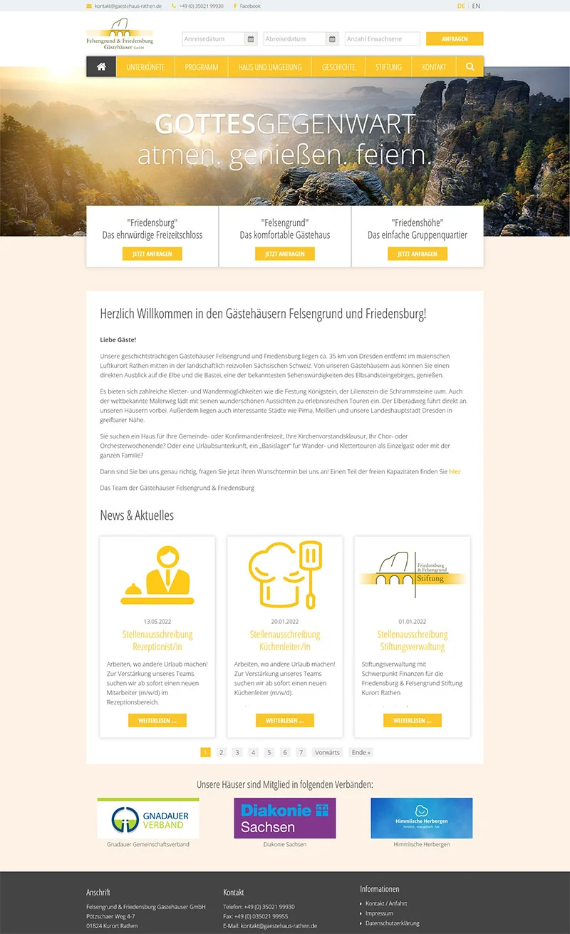 Felsengrund & Friedensburg Gästehäuser GmbH
