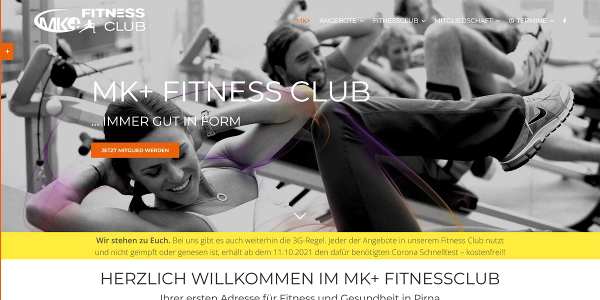 MK+ Fitnessclub Pirna – Screenshot Desktop MK+ Fitnessclub Pirna
