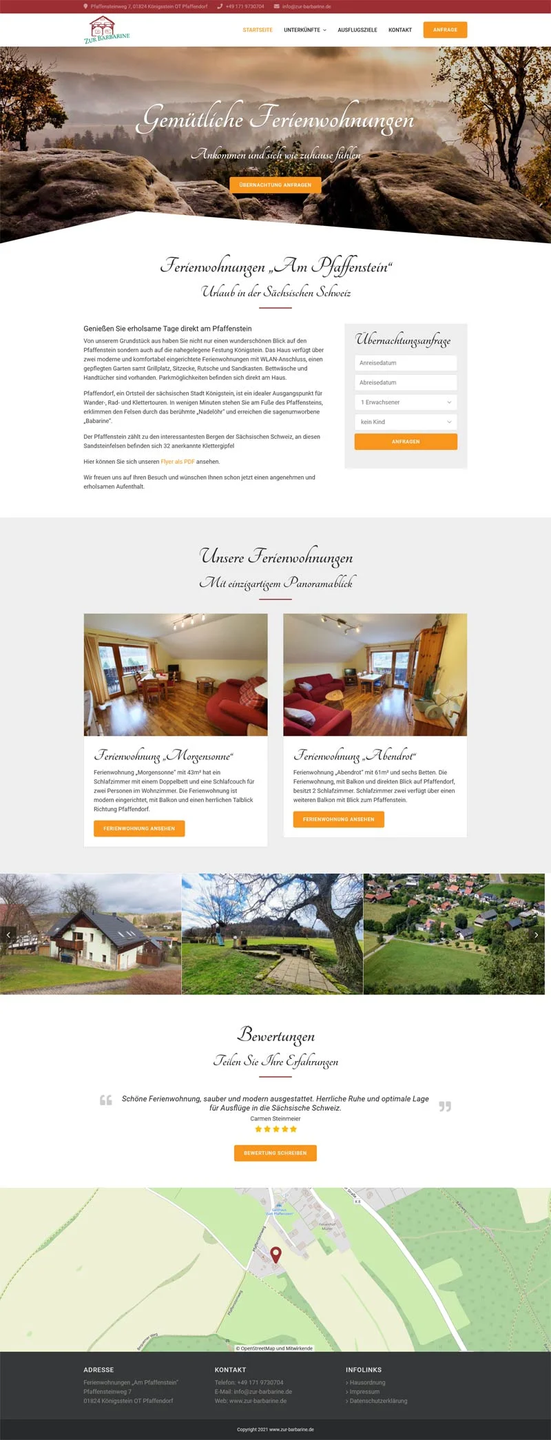 Zur Barbarine – Screenshot Fullsize Startseite Zur Barbarine - Screenshot Fullsize Startseite