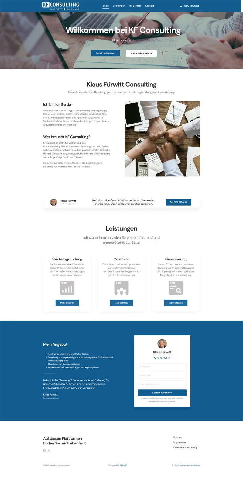 KF Consulting – Screenshot Fullsize Startseite KF Consulting - Screenshot Fullsize Startseite