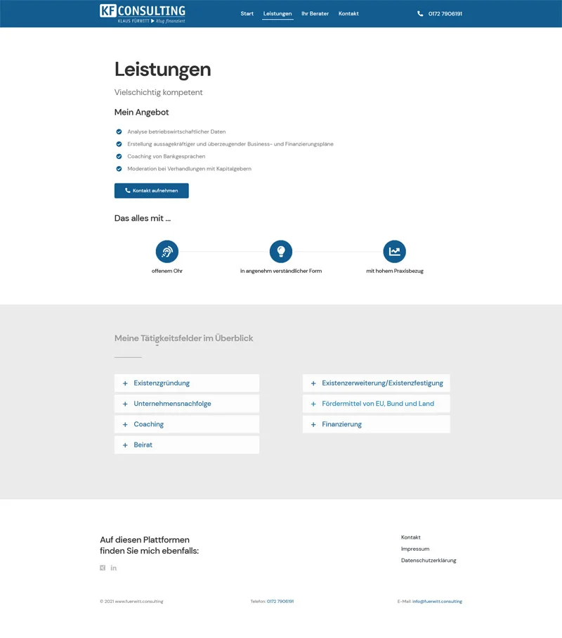 KF Consulting – Screenshot Fullsize Unterseite KF Consulting - Screenshot Fullsize Unterseite