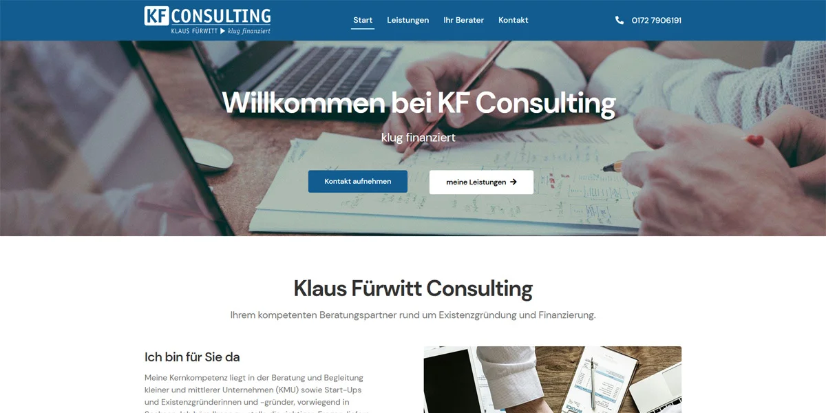 KF Consulting – Screenshot Desktop KF Consulting