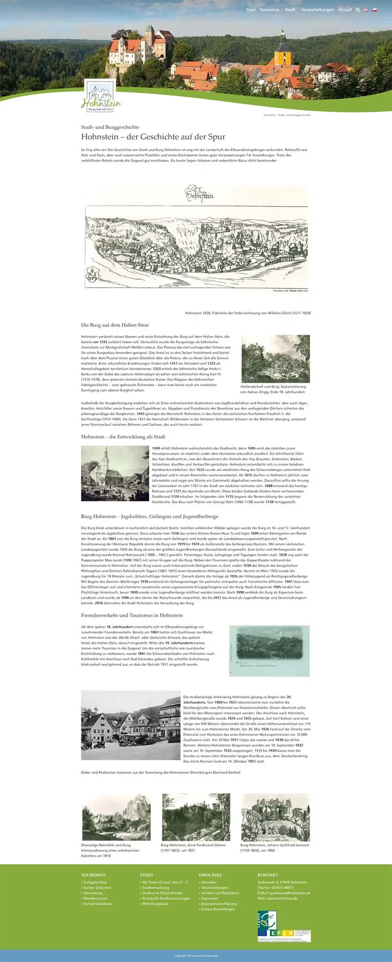 Burgstadt Hohnstein - Screenshot Fullsize Unterseite