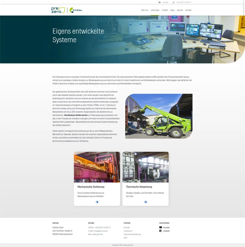 PreZero Pyral - Screenshot Fullsize Unterseite