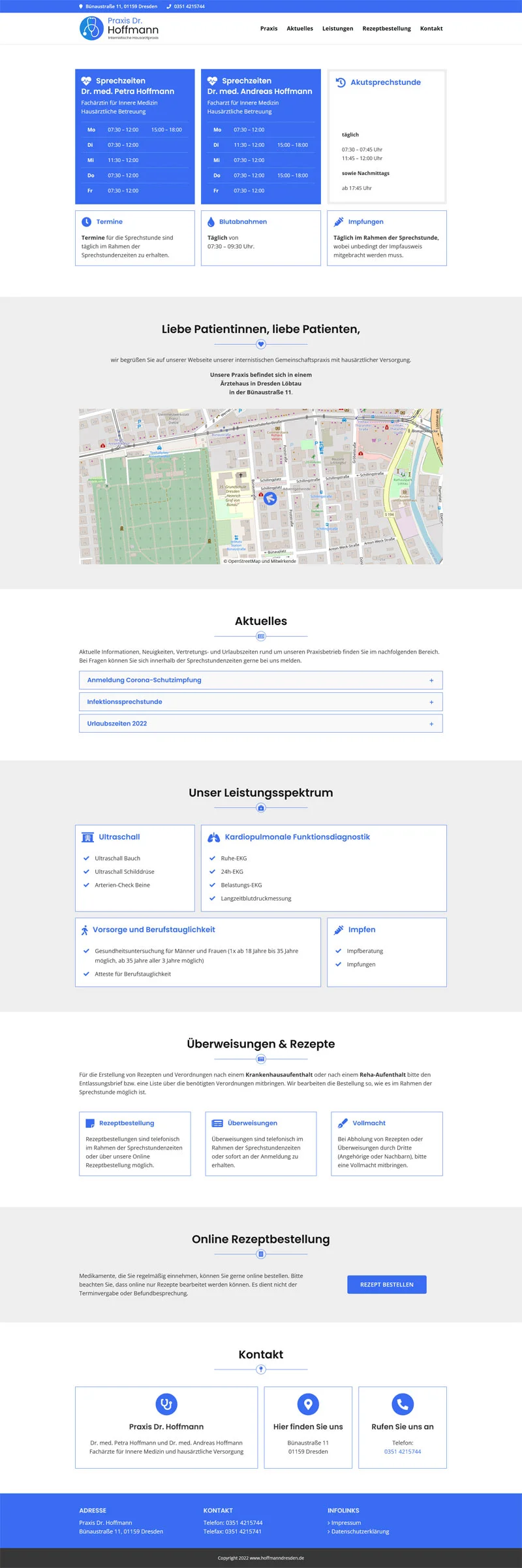 Praxis Dr. Hoffmann – Screenshot Fullsize Startseite Praxis Dr. Hoffmann - Screenshot Fullsize Startseite
