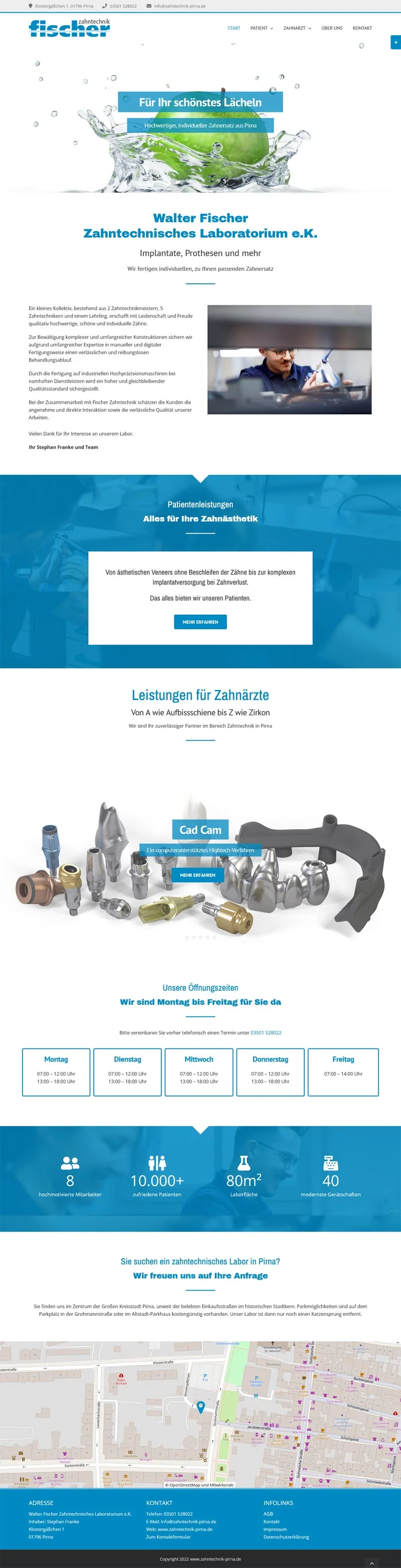 Zahntechnik Fischer aus Pirna – Screenshot Startseite Fullsize Zahntechnik Fischer aus Pirna - Screenshot Fullsize Startseite