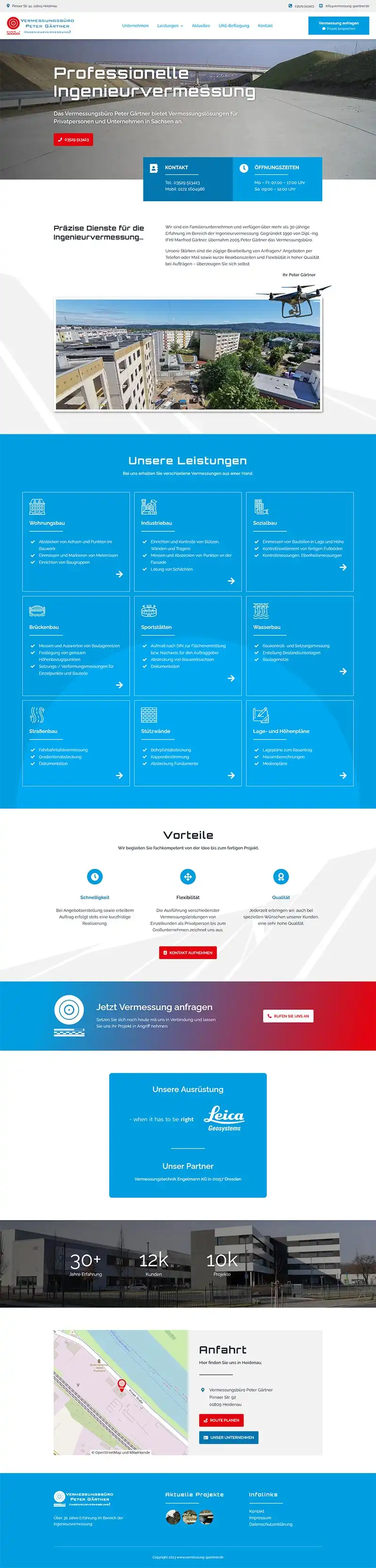 Vermessungsbüro Gärtner - Screenshot Fullsize Startseite
