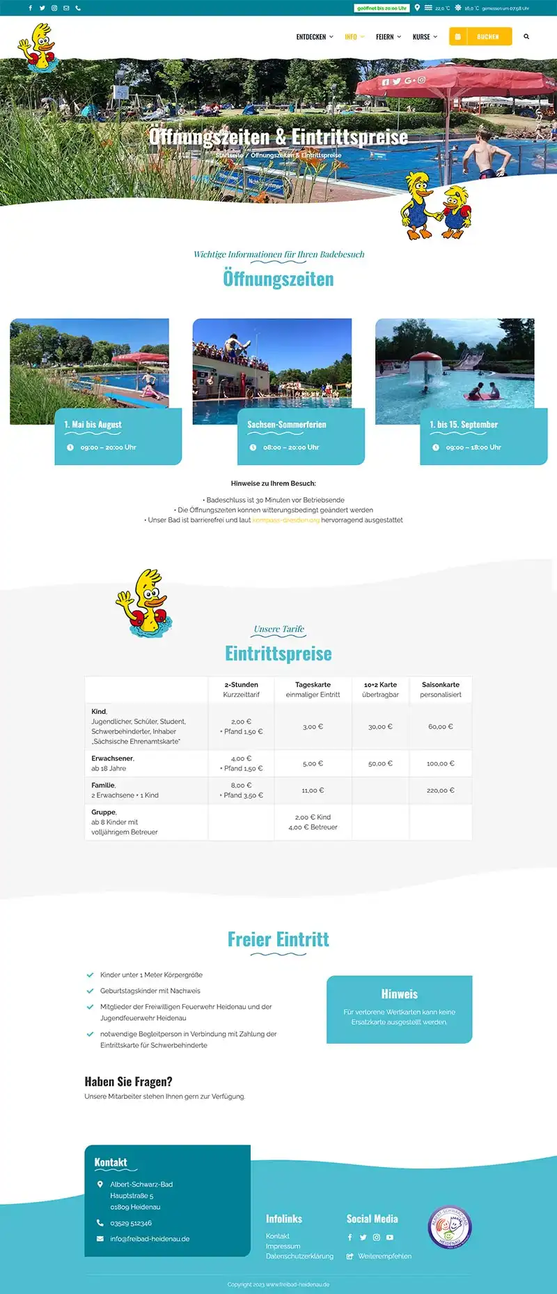 Albert-Schwarz-Bad Heidenau - Screenshot Fullsize Unterseite