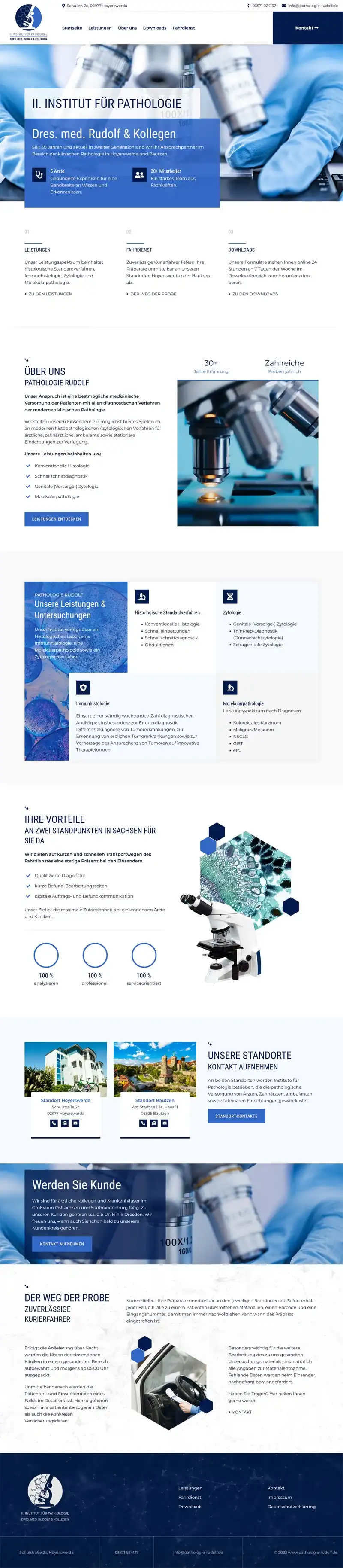 Pathologie Rudolf - Screenshot Fullsize Startseite