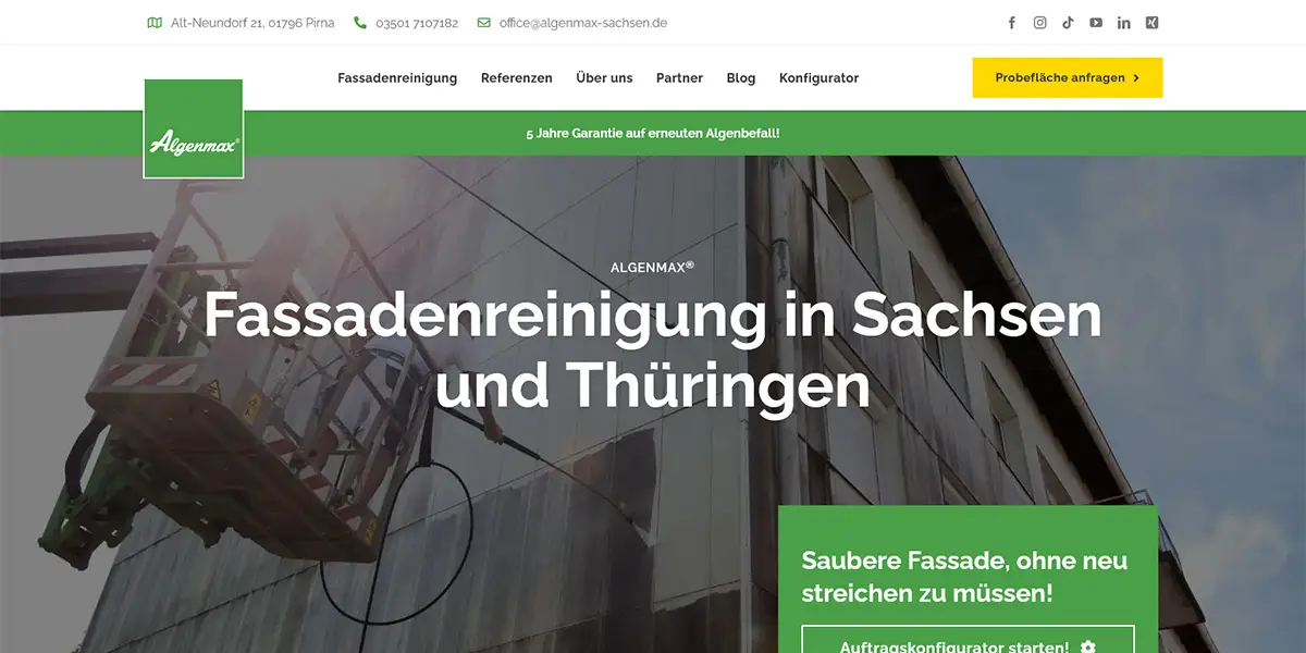 Algenmax® Sachsen-Thüringen - Fassadenreinigung
